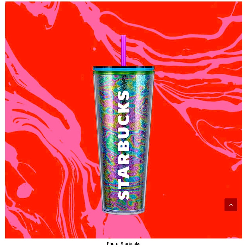 STARBUCKS Venti multi colored rainbow cold cup